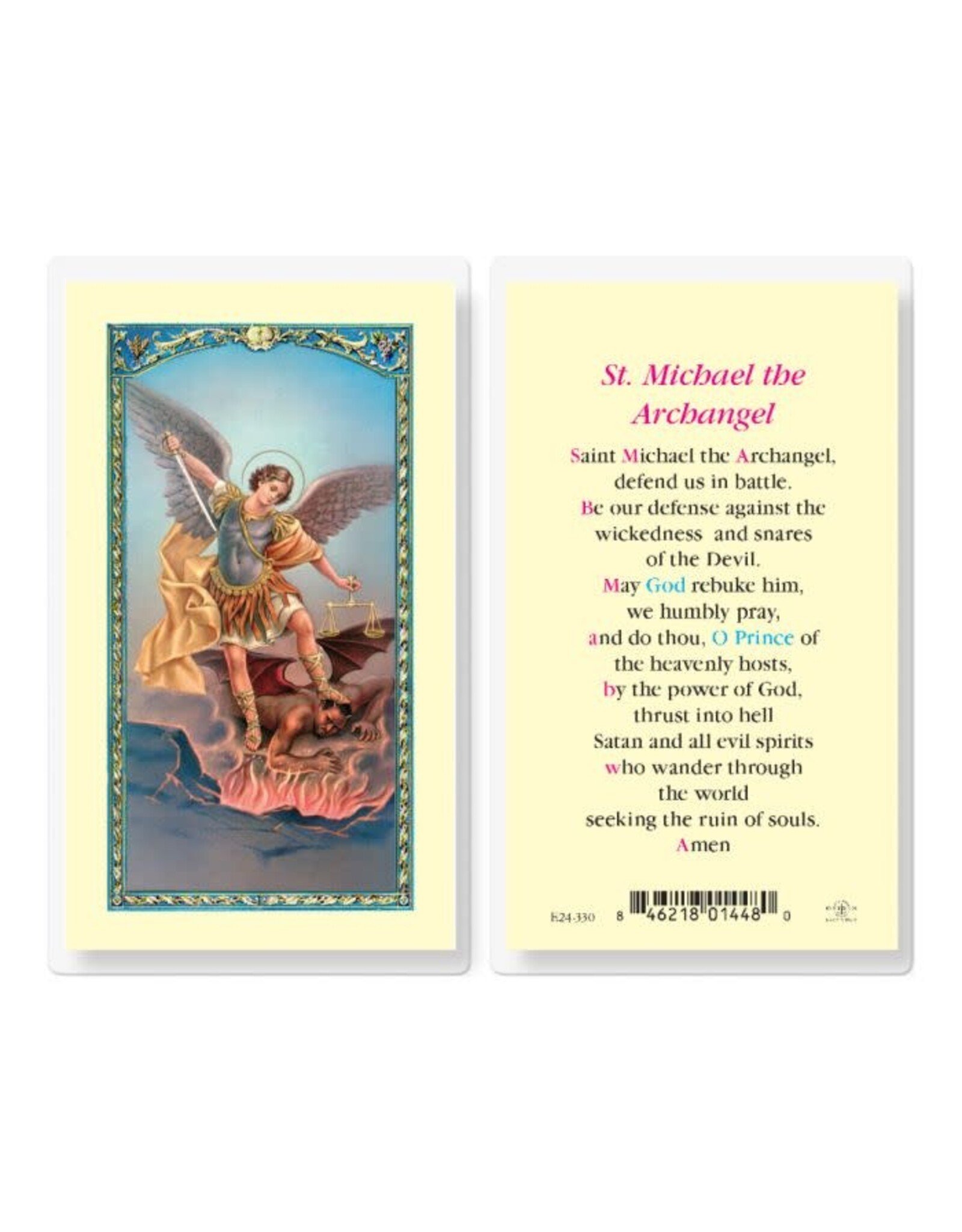 Hirten Holy Card, Laminated - Prayer to St. Michael