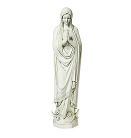 Orlandi Immaculate Conception Outdoor Statue - Fiberglass, Antique Stone Finish (36")