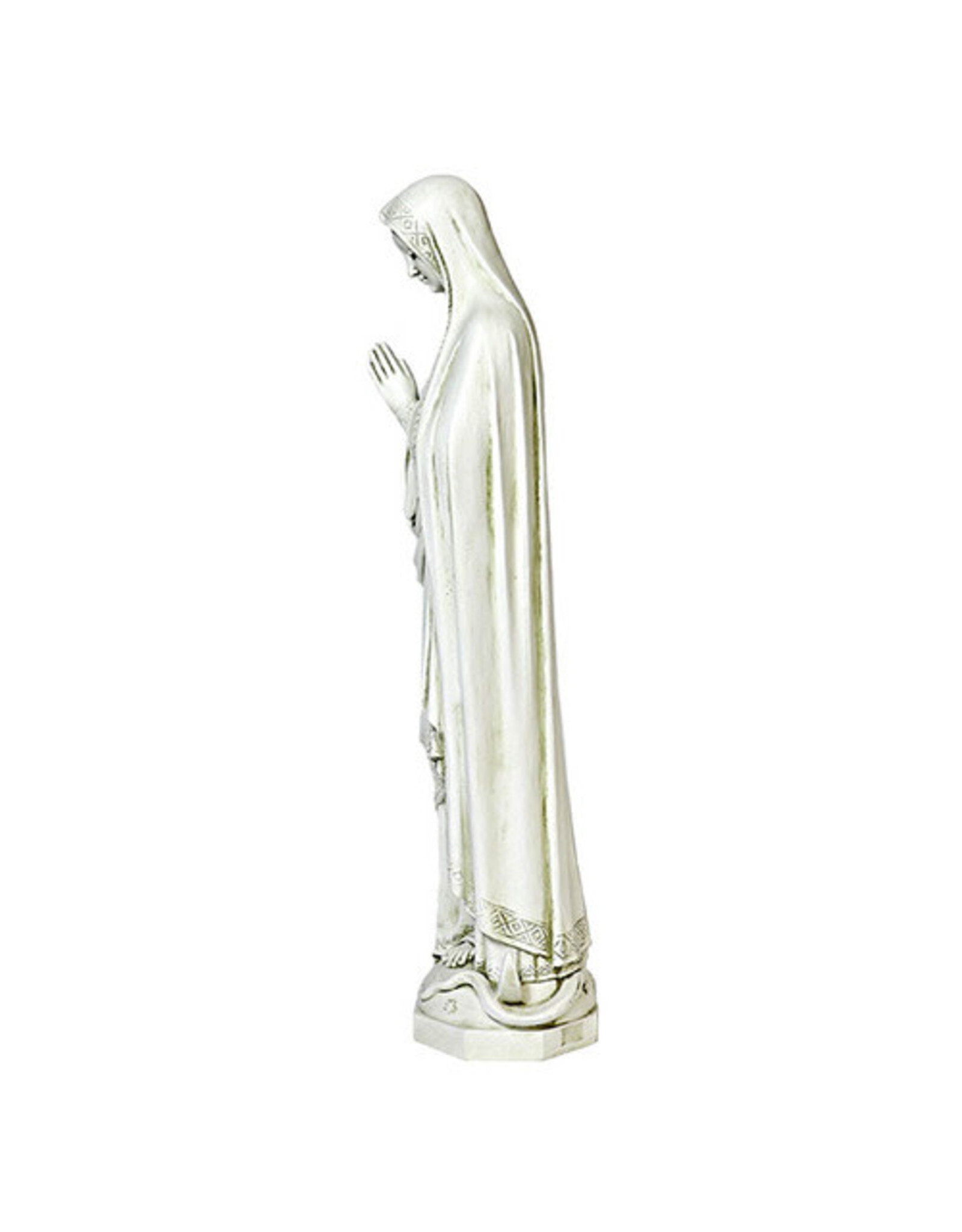 Orlandi Immaculate Conception Outdoor Statue - Fiberglass, Antique Stone Finish (36")