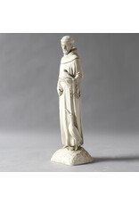 Orlandi St. Francis of the Garden Statue - Fiberglass, Antique Stone Finish (14")