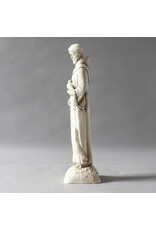 Orlandi St. Francis of the Garden Statue - Fiberglass, Antique Stone Finish (14")
