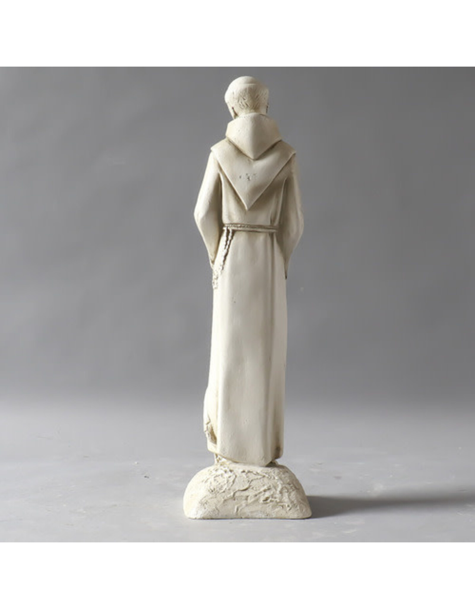 Orlandi St. Francis of the Garden Statue - Fiberglass, Antique Stone Finish (14")