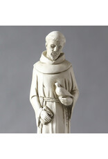 Orlandi St. Francis of the Garden Statue - Fiberglass, Antique Stone Finish (14")