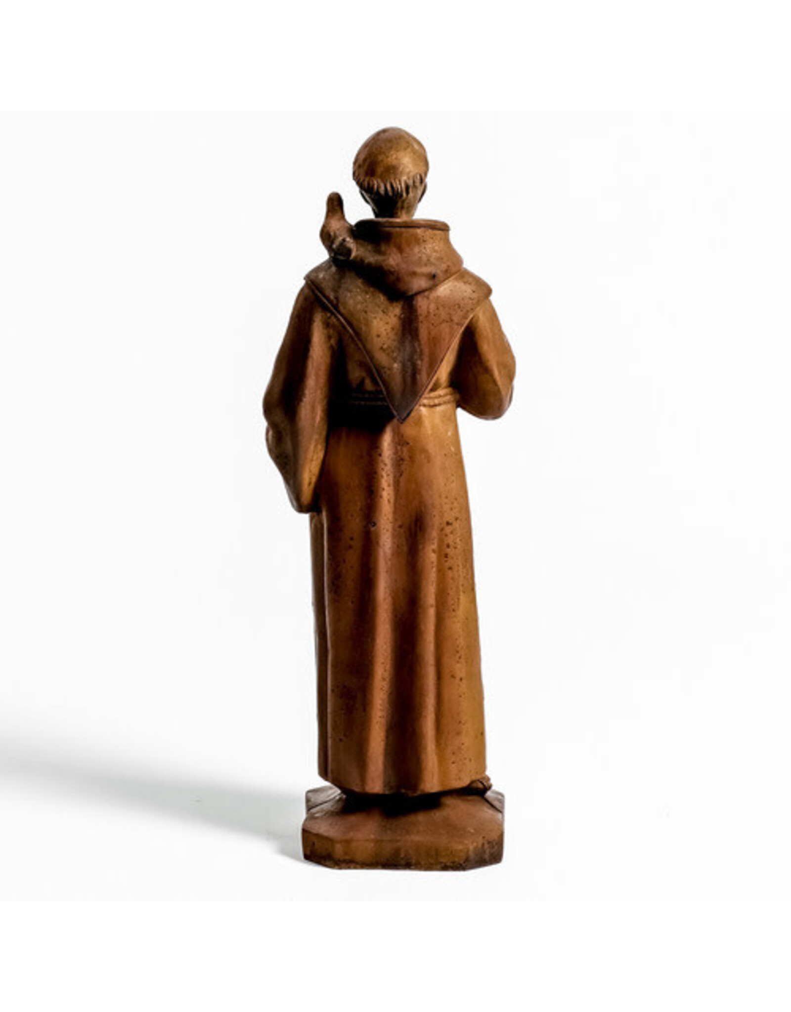 Orlandi St. Francis with Birds Outdoor Statue - Fiber Stone, Sandstone Finish (24")