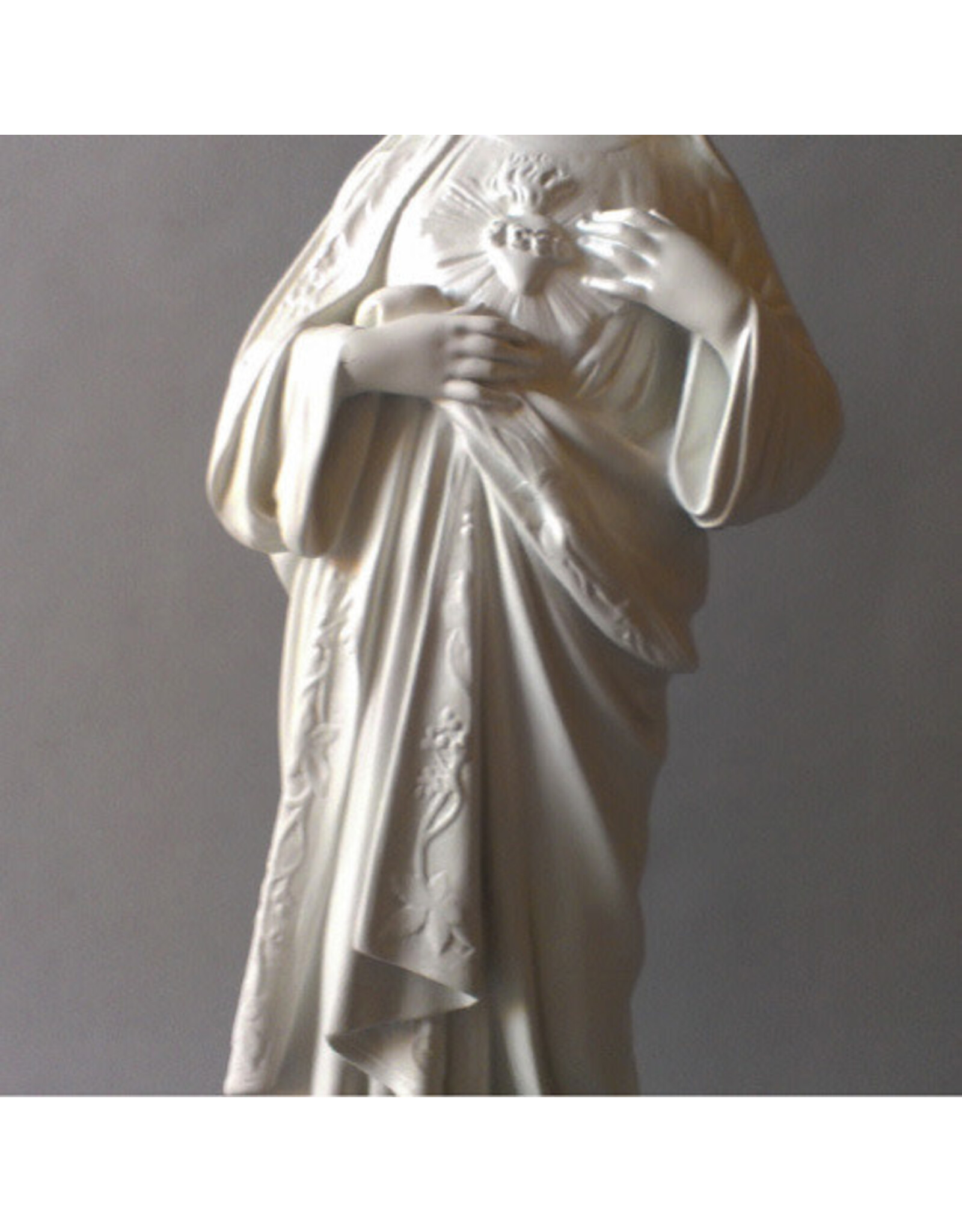 Orlandi Statue - Immaculate Heart of Mary, Flat White Finish (16")