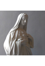 Orlandi Immaculate Heart of Mary Outdoor Statue - Fiberglass, Flat White Finish (16")