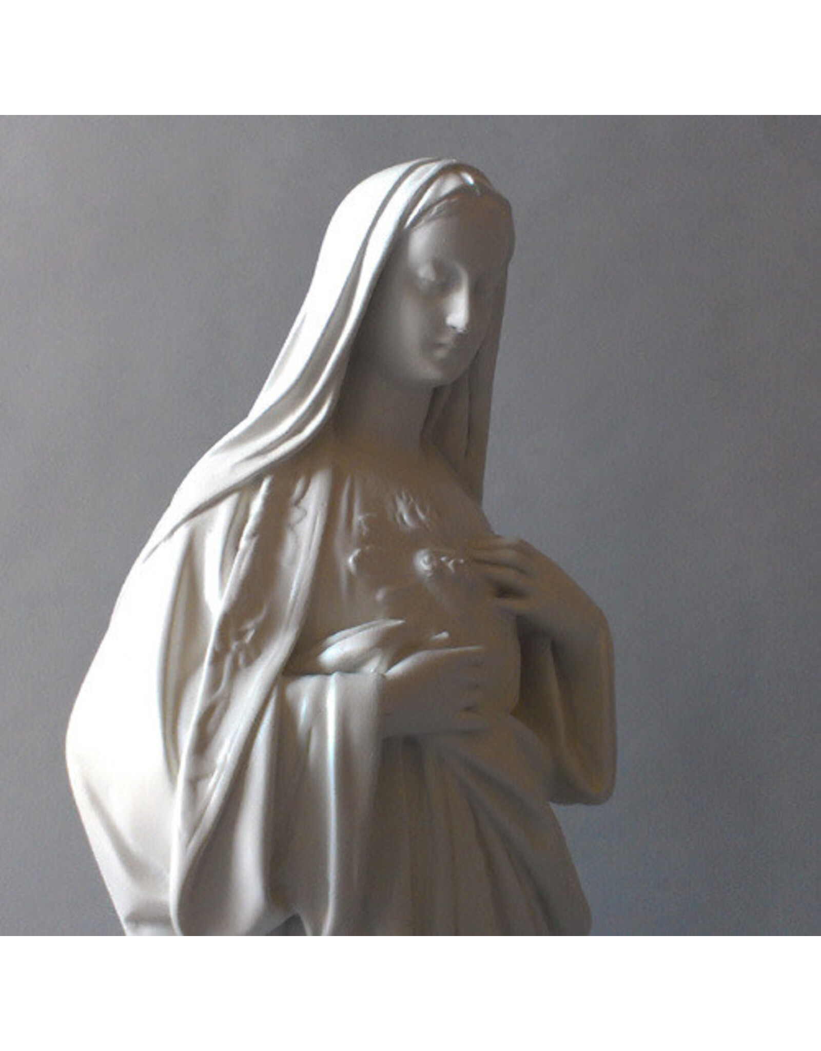 Orlandi Immaculate Heart of Mary Outdoor Statue - Fiberglass, Flat White Finish (16")