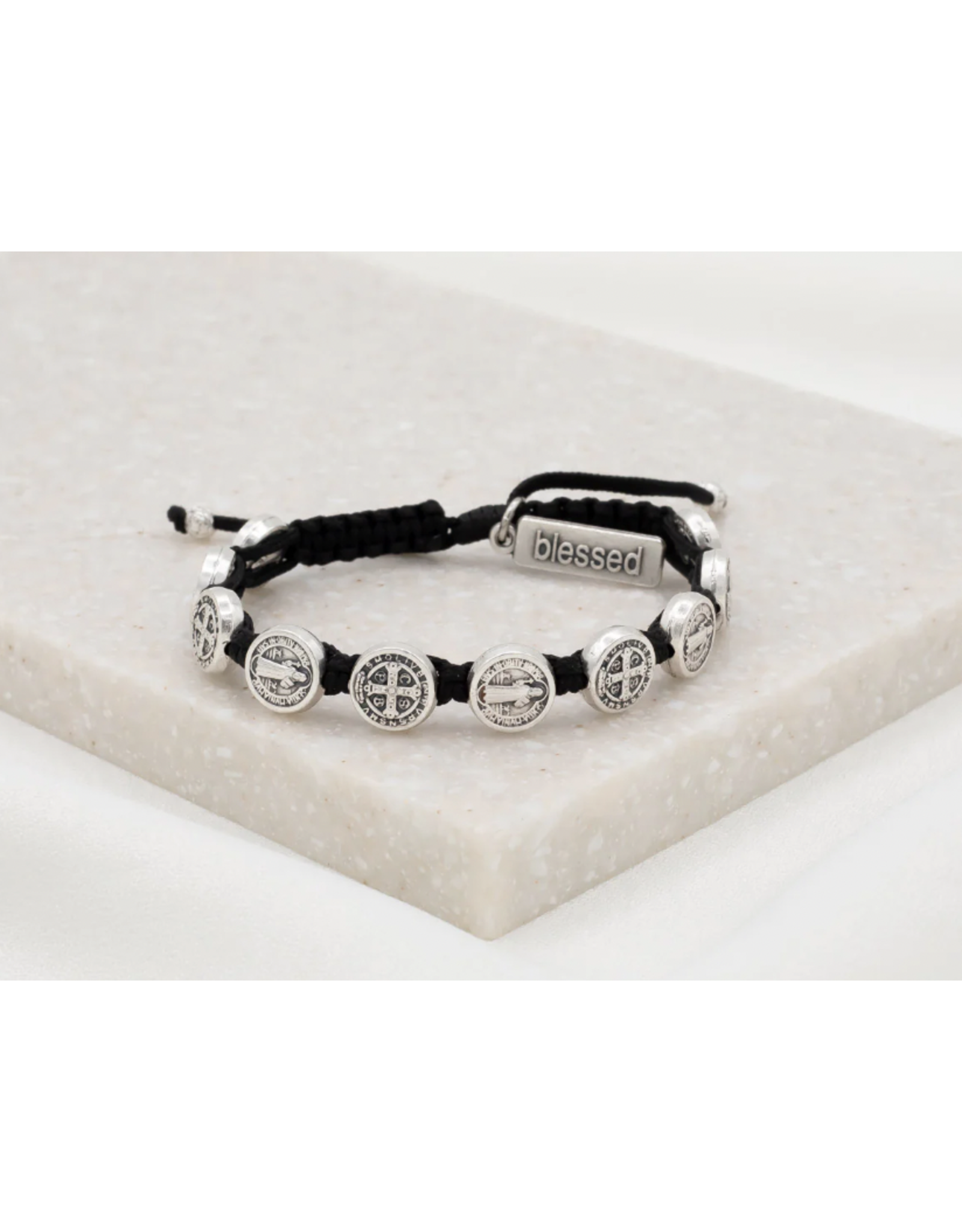 My Saint My Hero Bracelet - Benedictine Blessing - Black/Silver