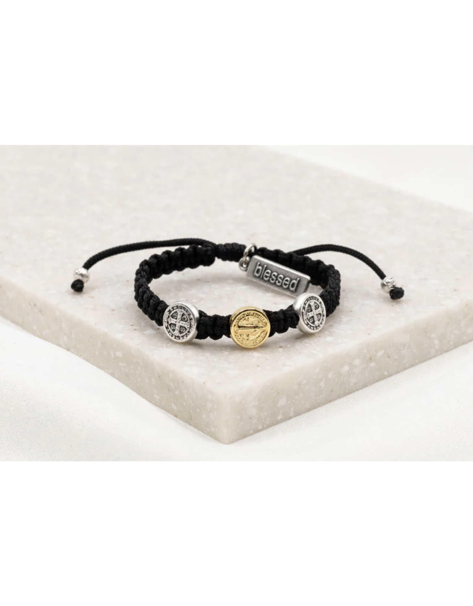 My Saint My Hero Bracelet - Benedictine Bracelet for Kids (Black)