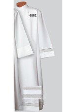 Gaiser (Beau Veste) Alb #4882 White Linen Weave Polyester with Lace Bands