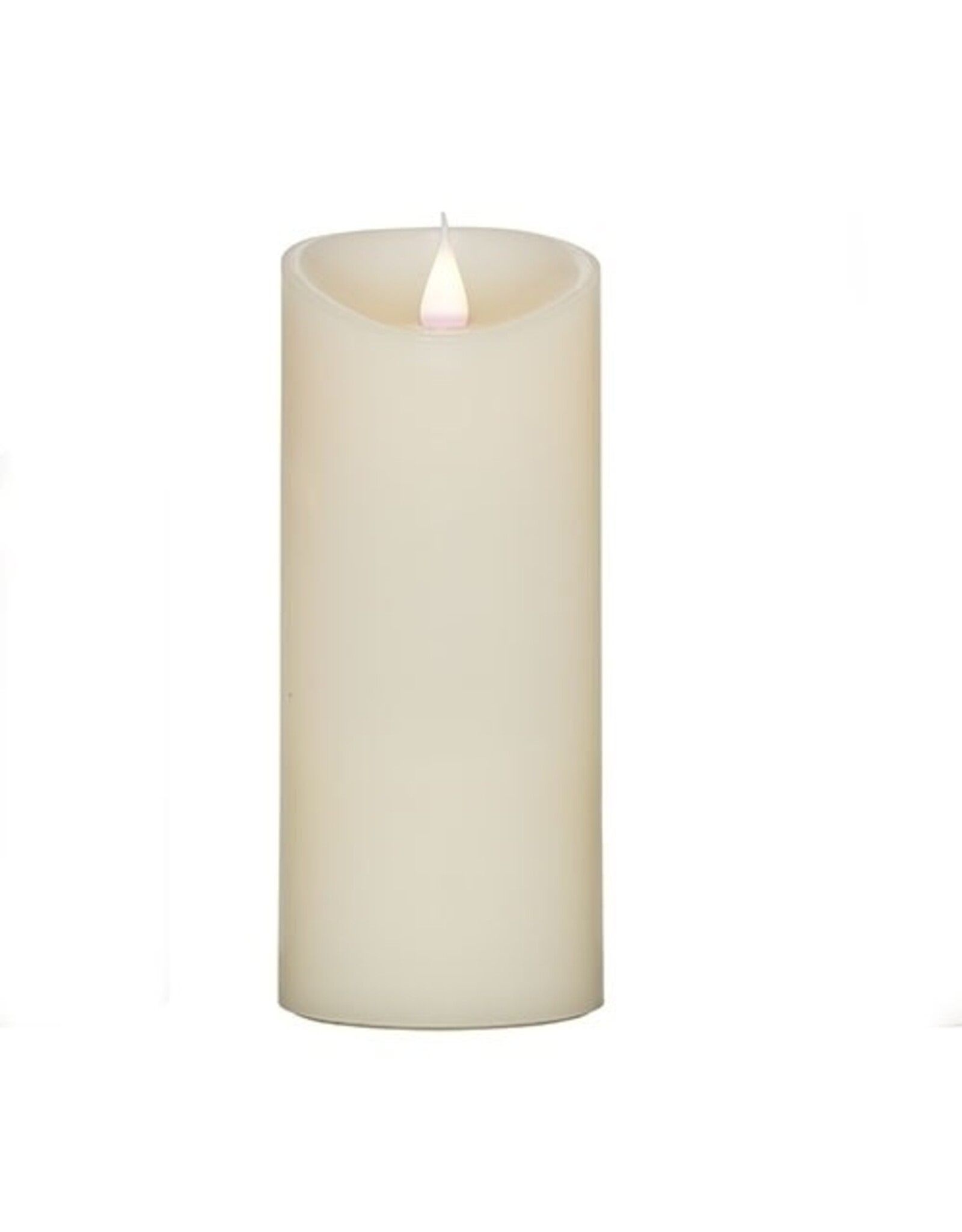 Roman LED Pillar Candle (Smooth Ivory, 7")