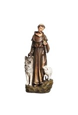 Roman St. Francis with Lamb and Wolf Statue (Renaissance Collection), 9.75"