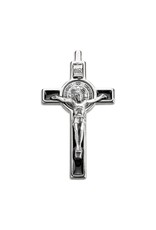 Hirten Medal Crucifix Benedictine 3" Black/Silver