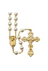 Hirten White & Gold Rosary 7mm 22"