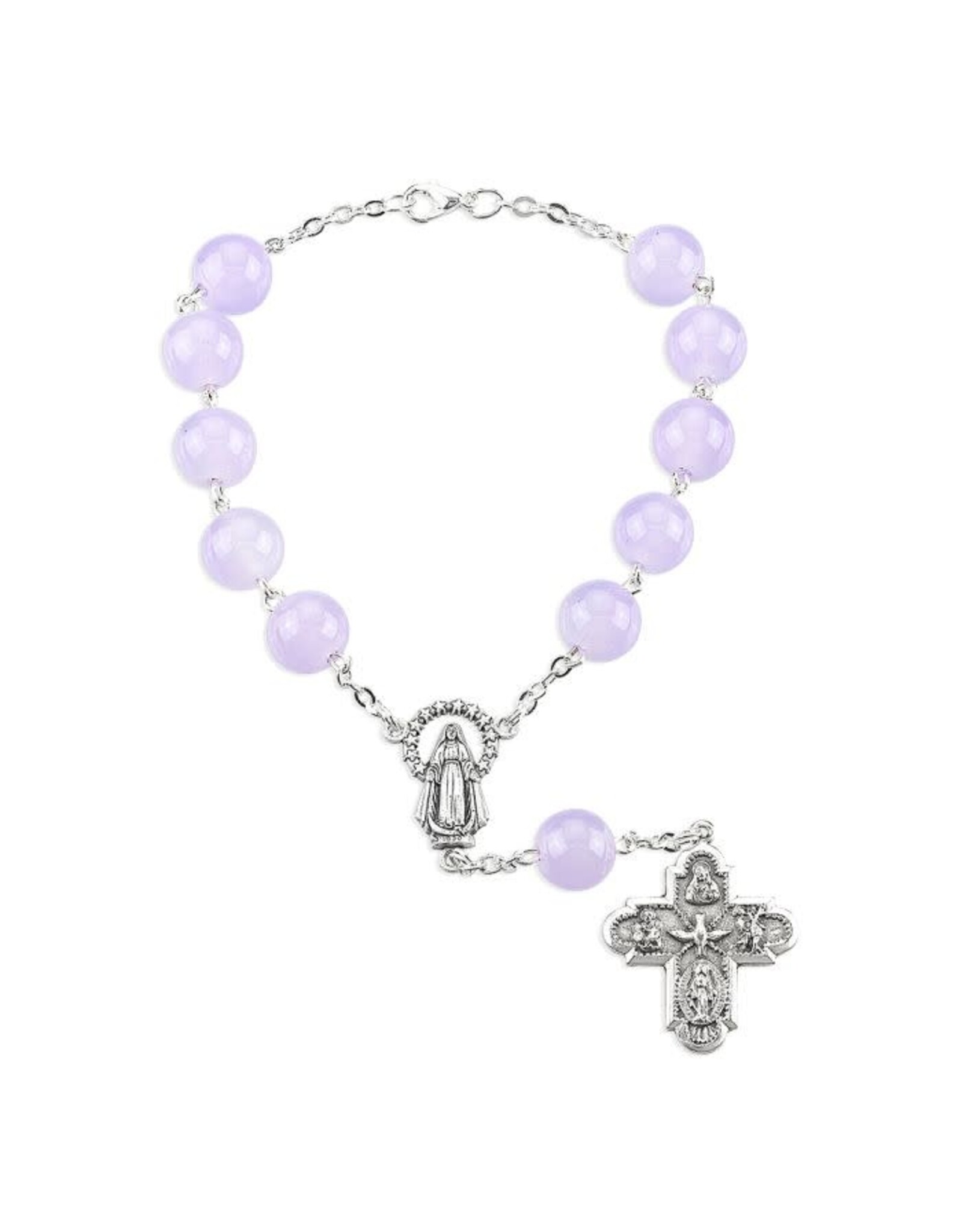 Hirten Auto Rosary - 5-Way Our Lady of the Highway - Violet