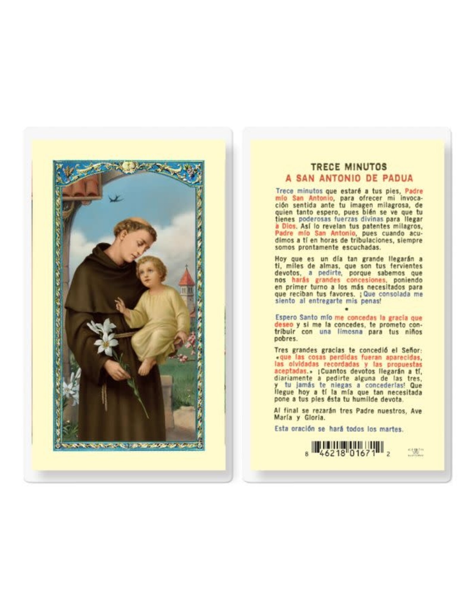 Hirten Holy Card, Laminated -Trece Minutos A San Antonio