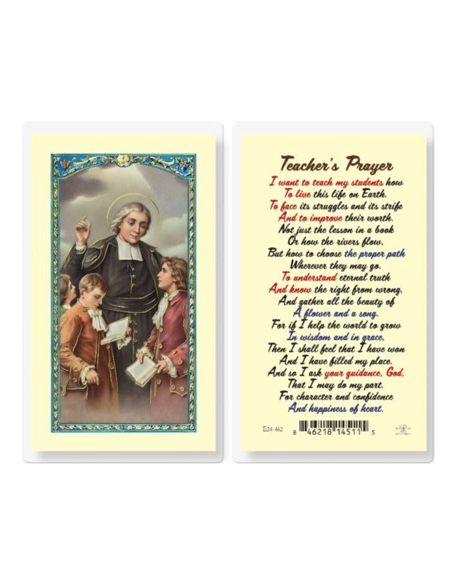 Hirten Holy Card, Laminated - Teacher's Prayer