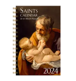 Tan 2024 Saints Calendar & 16-Month Planner