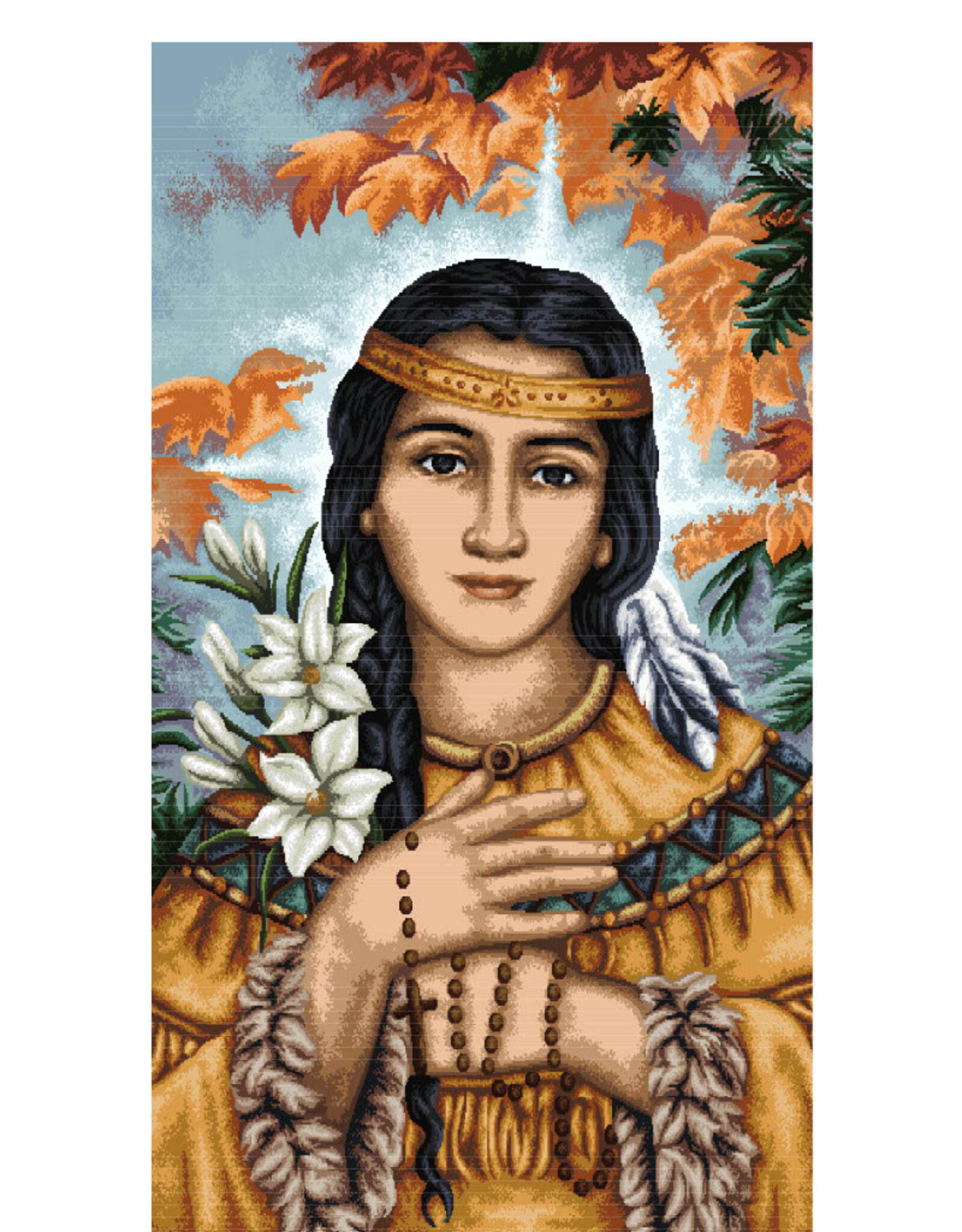 Ecumenicus St. Kateri Hanging 16"x29" w/Fringe