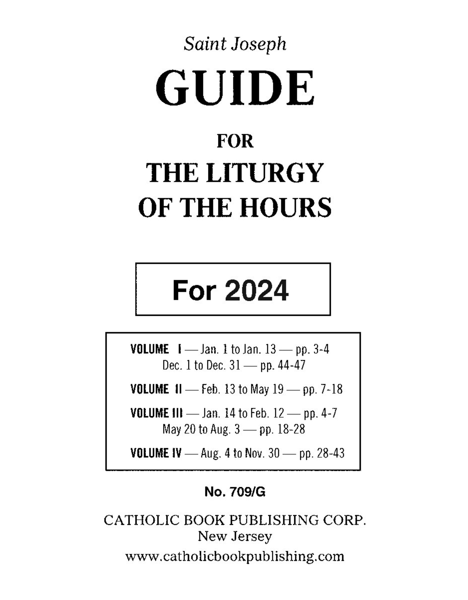 Catholic Book Publishing 2024 Guide for the Liturgy of the Hours, Large Print