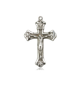 Bliss Crucifix Medal, Sterling Silver (1-1/8 x 5/8")