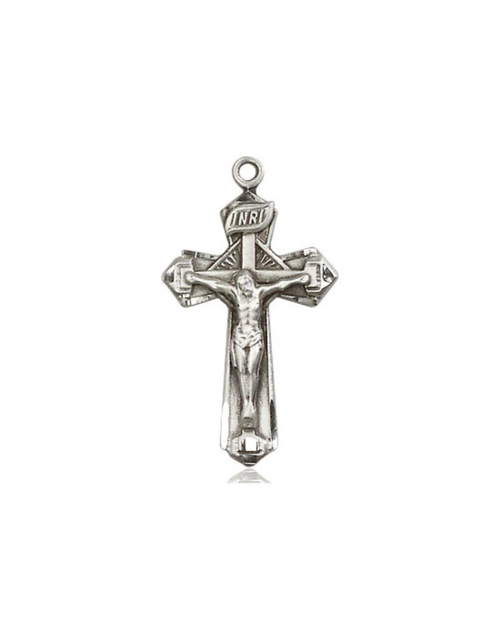 Bliss Crucifix Medal - Rays, Sterling Silver (1-1/8 x 5/8")