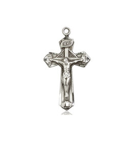 Bliss Crucifix Medal - Rays, Sterling Silver (1-1/8 x 5/8")