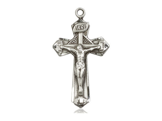 Sterling Silver Papal Crucifix with 24 inch chain