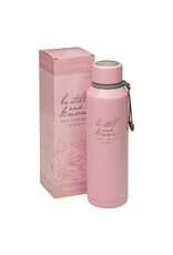 Christian Art Gifts Water Bottle - Be Still, Pink Stainless Steel