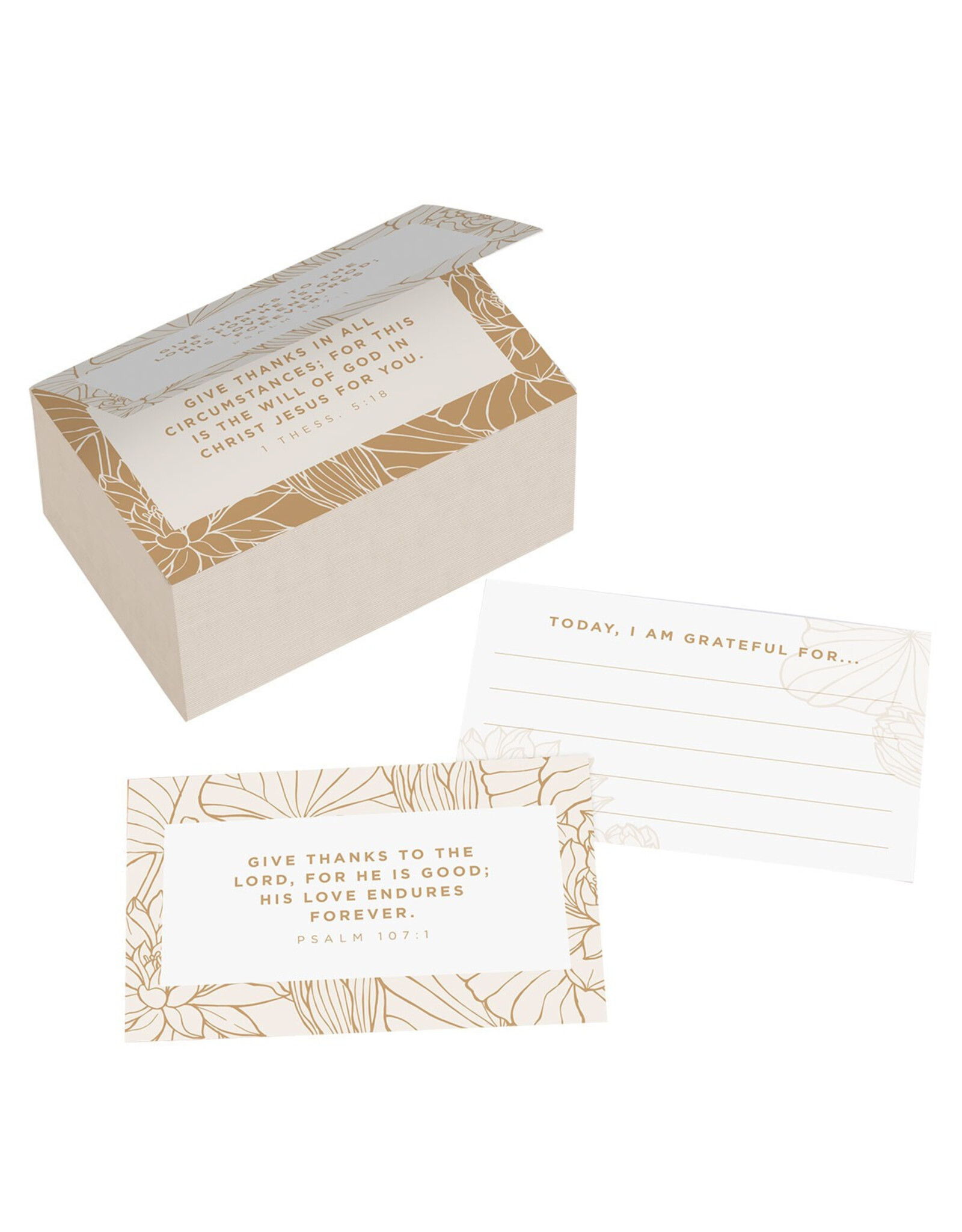 Christian Art Gifts Gratitude Jar with Cards - Grateful, Gold & White Ceramic