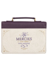 Christian Art Gifts Bible Cover - His Mercies Are New, Dark Amethyst Purple (Lamentations 3:22-23),