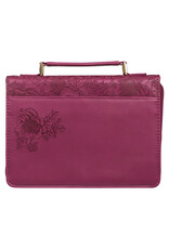 Christian Art Gifts Bible Cover - Walk by Faith, Ruby Red Faux Leather (2 Corinthians 5:7),