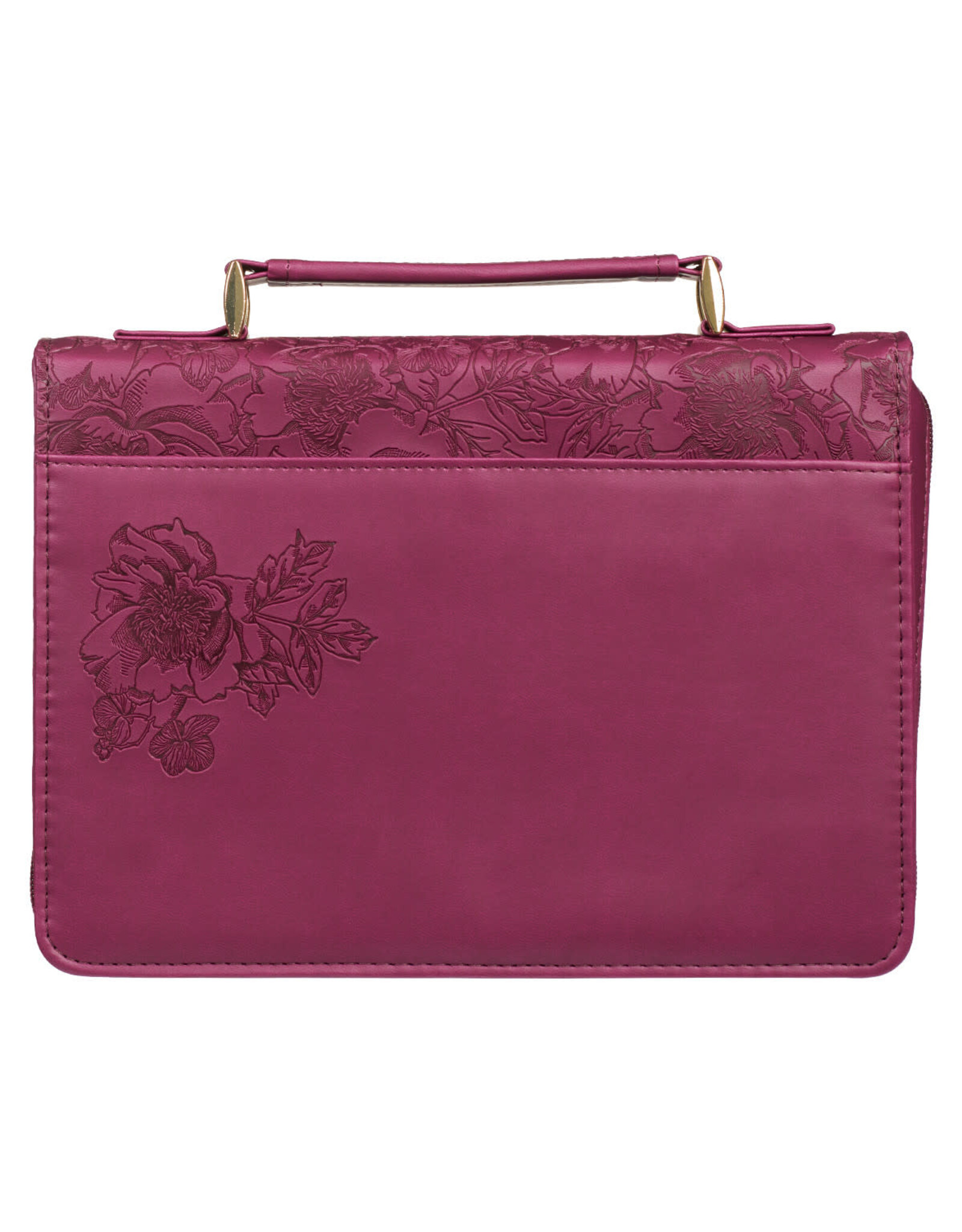 Christian Art Gifts Bible Cover - Walk by Faith, Ruby Red Faux Leather (2 Corinthians 5:7),