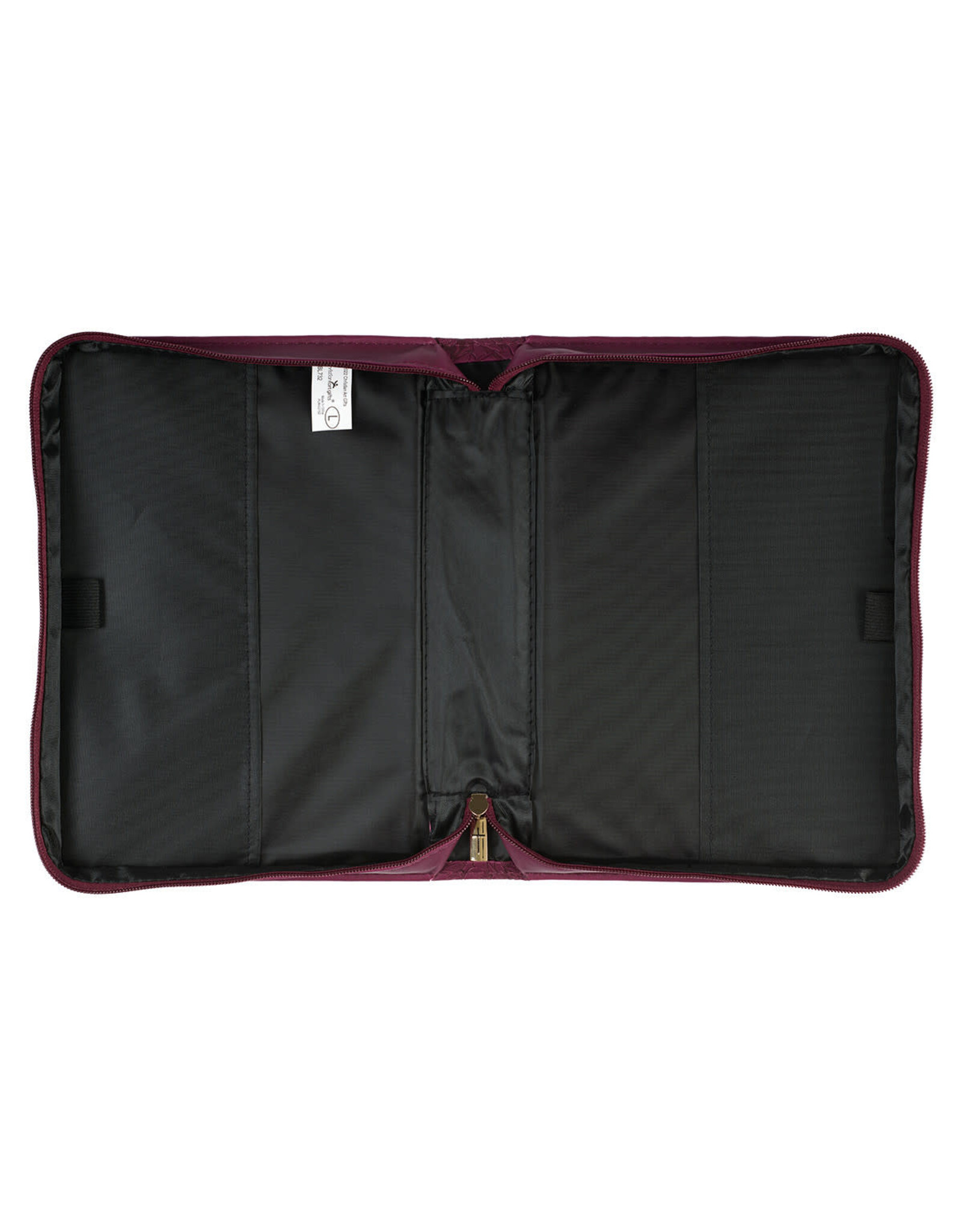 Christian Art Gifts Bible Cover - Walk by Faith, Ruby Red Faux Leather (2 Corinthians 5:7),