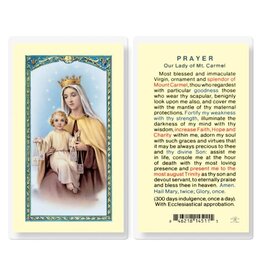 Hirten Holy Card, Laminated - Our Lady of Mount Carmel