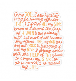 Catholic Family Crate Window Cling: Act of Contrition