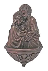 Goldscheider Holy Water Font Holy Family 9" Bronze