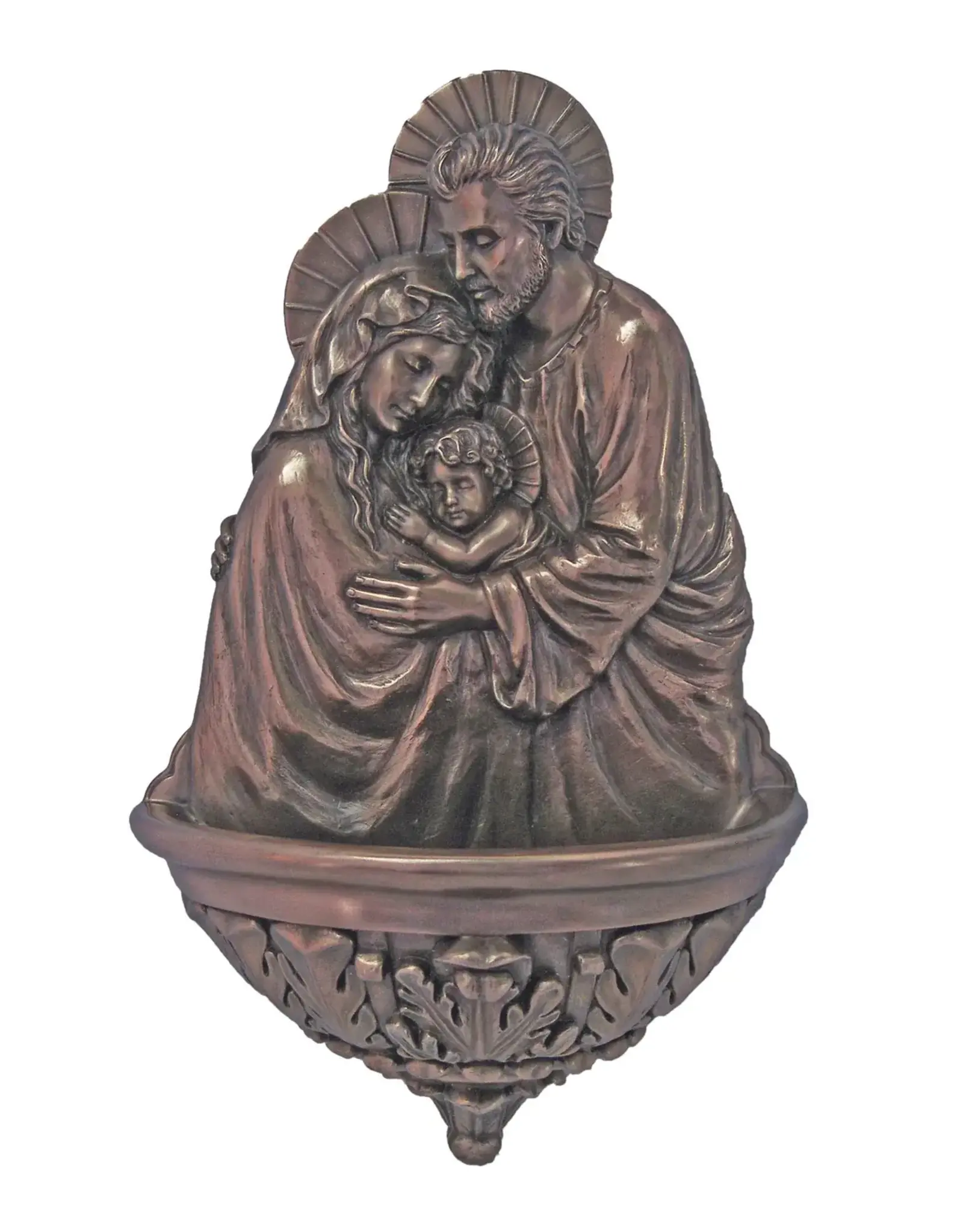 Goldscheider Holy Water Font Holy Family 9" Bronze