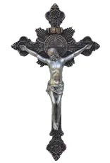 Goldscheider Crucifix Benedict 14" Pewter/Bronze