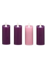Roman Advent LED Votive Candles - (3 Purple, 1 Rose)