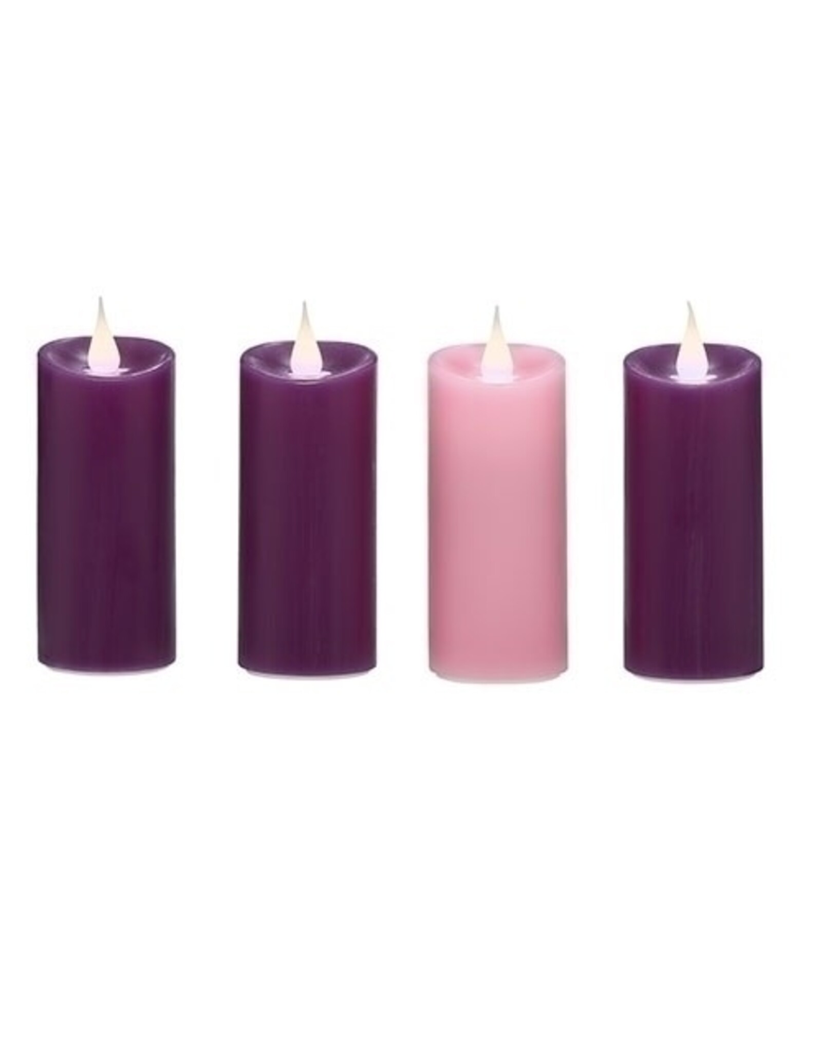 Roman Advent LED Votive Candles - (3 Purple, 1 Rose)