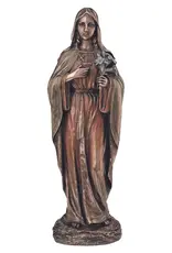 Goldscheider Statue Immaculate Heart of Mary 10" Bronze