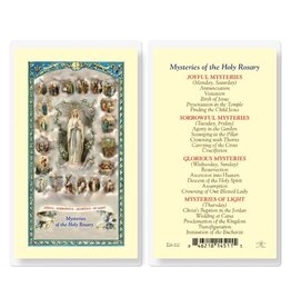 Hirten Holy Card, Laminated - Mysteries of the Rosary
