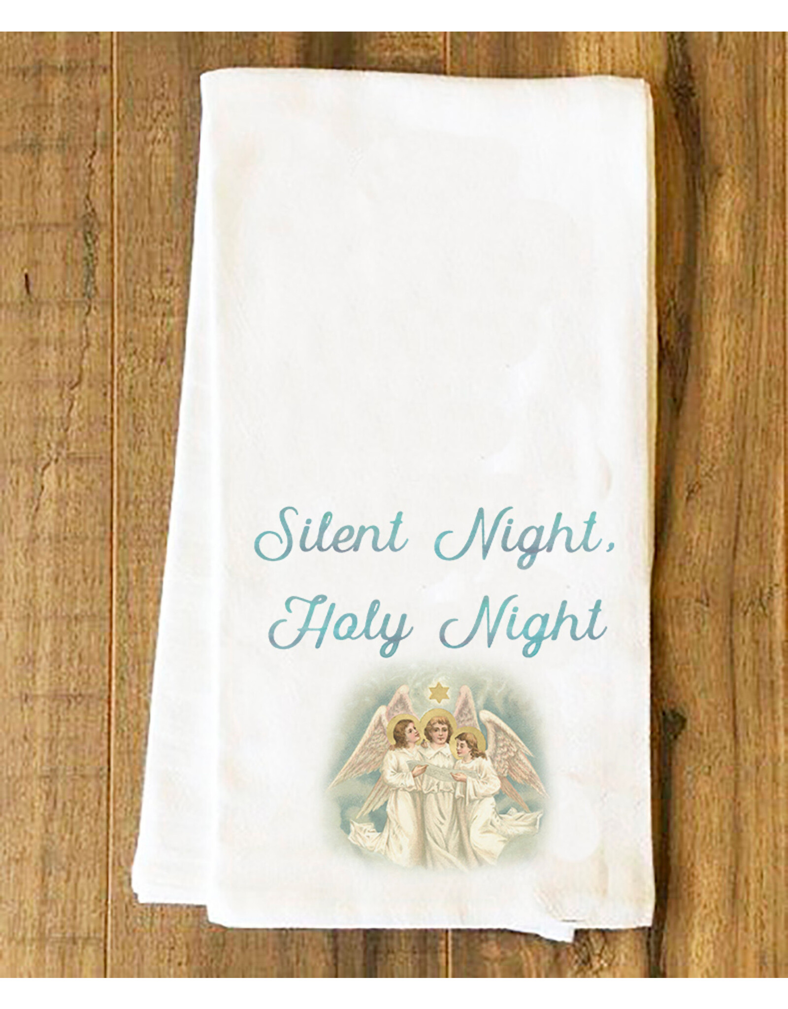 Nelson Art Christmas Tea Towel - Silent Night, Angels