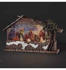 Roman LED Swirl Nativity Stable with Background