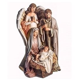 Roman Holy Family & Praying Angel Figurine