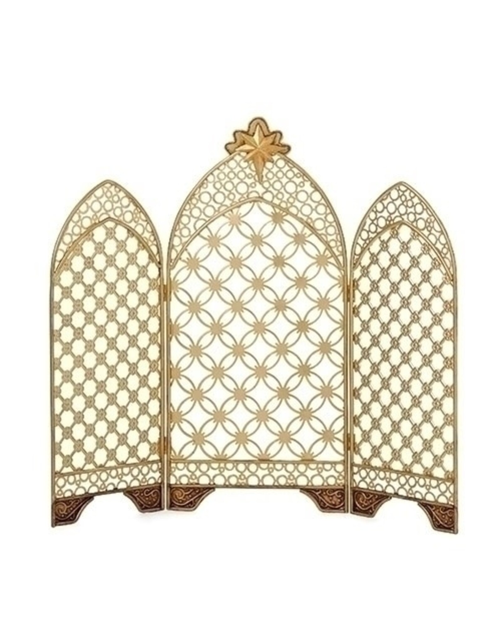 Roman Triptych Backdrop for Nativity, Gold Metal