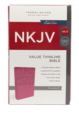 Thomas Nelson NKJV, Value Thinline Bible, Comfort Print, Imitation Leather, Pink