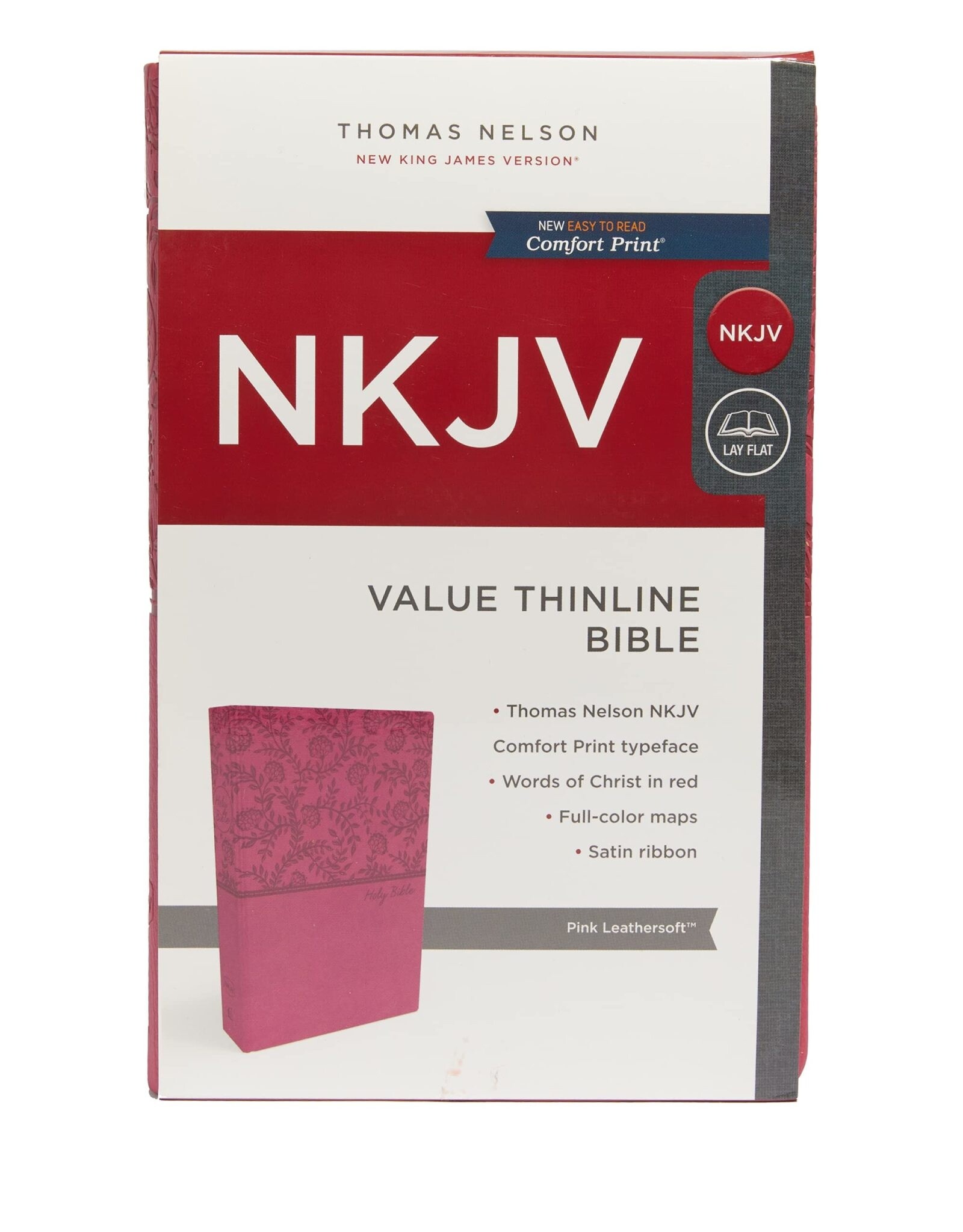 Thomas Nelson NKJV, Value Thinline Bible, Comfort Print, Imitation Leather, Pink