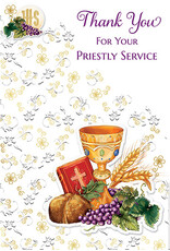 Greetings of Faith Card - Thank You for your Priestly Service, Swirl Design